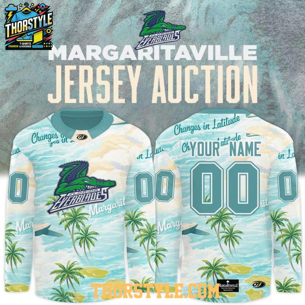 Florida Everblades Margaritaville Night 2026 Hawaii Personalized Hockey Jersey