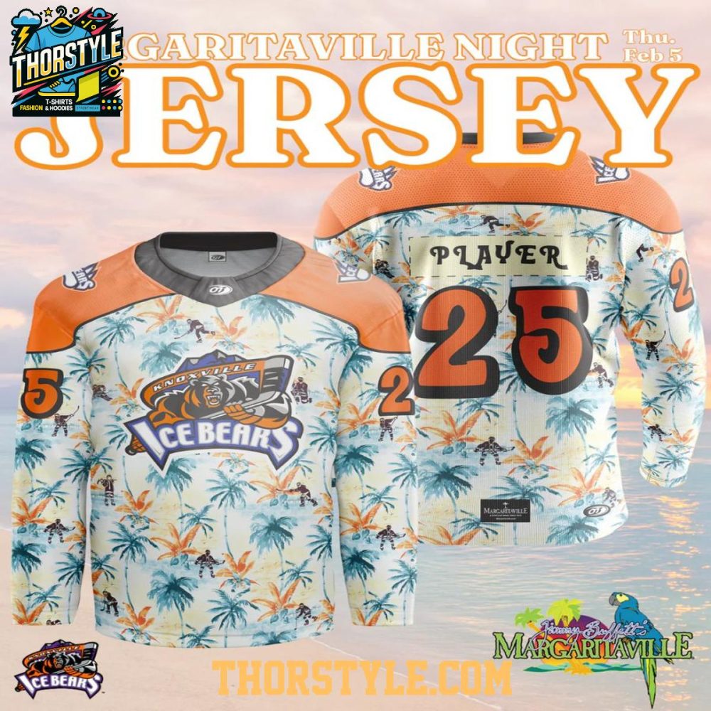Knoxville Ice Bears Margaritaville 2025-2026 Vibe Personalized Hockey Jersey