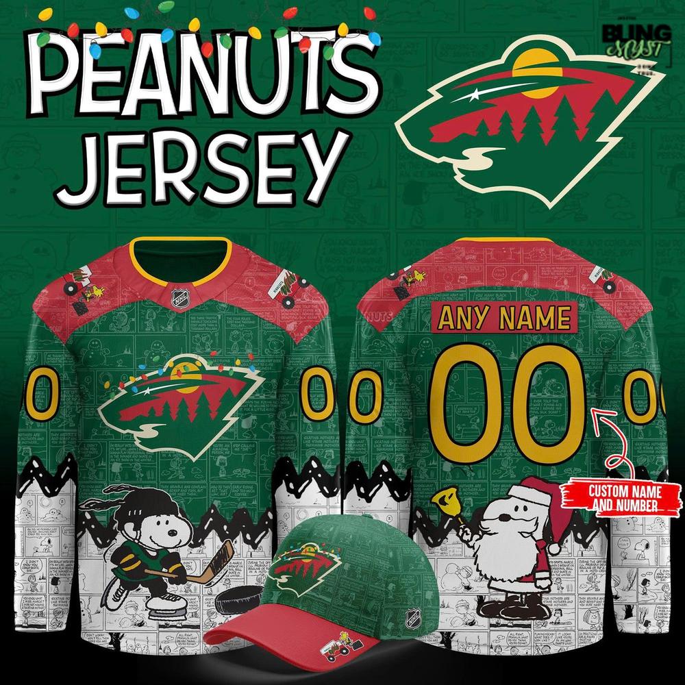 Minnesota Wild Peanuts Christmas 2025 Hockey Jersey
