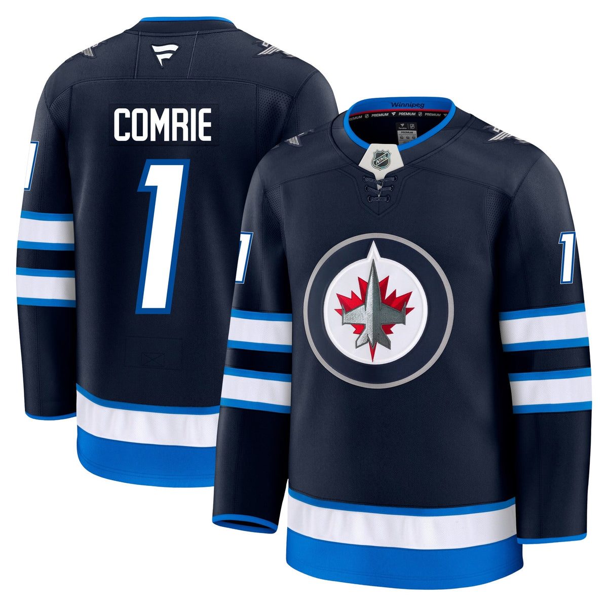 Eric Comrie Winnipeg Jets Fanatics Premium Home Jersey