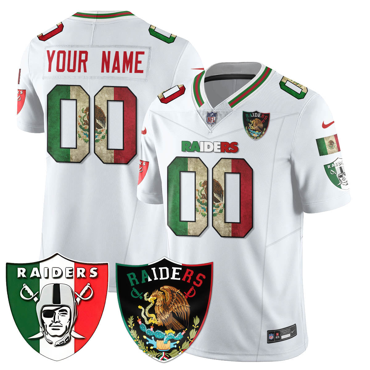 Las Vegas Raiders Mexico Vapor Limited Custom Jersey - All Stitched