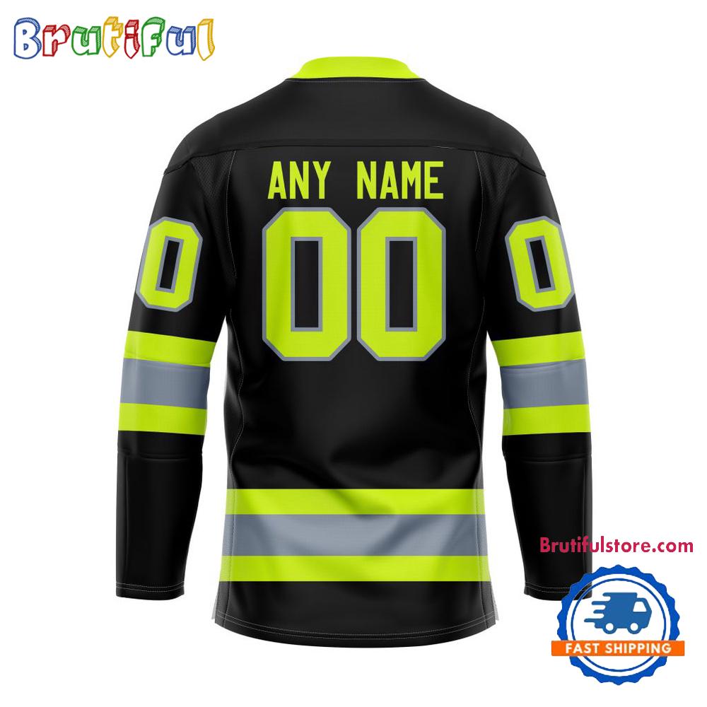 NHL Calgary Flames Honoring Firefighters Lace Hockey Jersey