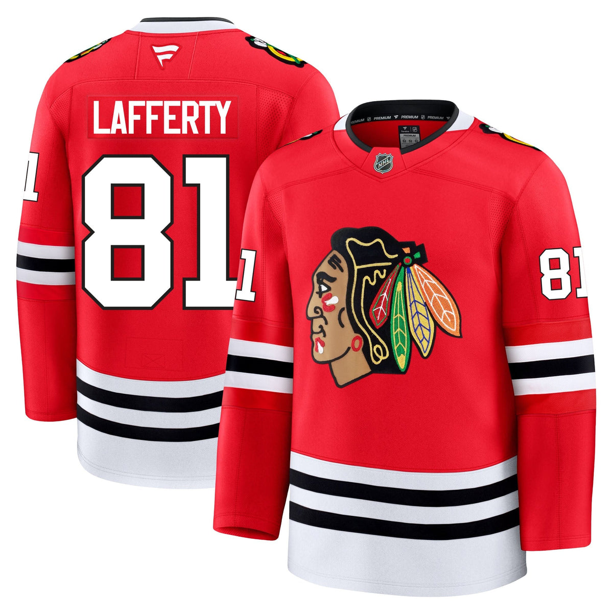 Sam Lafferty Chicago Blackhawks Fanatics Premium Home Jersey